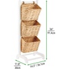 image:imagemDesign Water Hyacinth 3Tiered Storage Baskets Floor Stand with Market Basket Storage Bins  Vertical Standing Rack for Living Room Laundry Bedroom Bathroom Office Organization  WhiteNaturalWhiteNatural