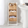 image:imagemDesign Water Hyacinth 3Tiered Storage Baskets Floor Stand with Market Basket Storage Bins  Vertical Standing Rack for Living Room Laundry Bedroom Bathroom Office Organization  WhiteNaturalWhiteNatural