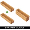 image:imagemDesign Wooden Bamboo Office Drawer Organizer Box Tray Stackable Storage for Drawers Cabinets Shelves Cubby or Desktop Hold Pens Pencils Supplies Echo Collection 6 Pack Natural Wood Finish2