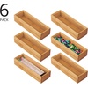 image:imagemDesign Wooden Bamboo Office Drawer Organizer Box Tray Stackable Storage for Drawers Cabinets Shelves Cubby or Desktop Hold Pens Pencils Supplies Echo Collection 6 Pack Natural Wood Finish1