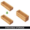 image:imagemDesign Wooden Bamboo Office Drawer Organizer Box Tray Stackable Storage for Drawers Cabinets Shelves Cubby or Desktop Hold Pens Pencils Supplies Echo Collection 6 Pack Natural Wood Finish1