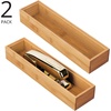 image:imagemDesign Wooden Bamboo Office Drawer Organizer Box Tray Stackable Storage for Drawers Cabinets Shelves Cubby or Desktop Hold Pens Pencils Supplies Echo Collection 6 Pack Natural Wood Finish2