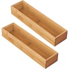 image:imagemDesign Wooden Bamboo Office Drawer Organizer Box Tray Stackable Storage for Drawers Cabinets Shelves Cubby or Desktop Hold Pens Pencils Supplies Echo Collection 6 Pack Natural Wood Finish2