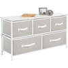 image:imagemDesign Chest of Drawers  Wide Set of Drawers with Wooden Top Shelf  Clothing Storage Tower for Socks Underwear Accessories  Light GreyWhiteLight GrayWhite