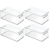 image:imagemDesign Deep Plastic Storage Organizer Container Bin Closet Organization for Hallway Bedroom Linen Coat and Entryway  Holds Clothing Blankets Accessories Toys Ligne Collection 4 Pack Clear146 x 81 x 6 Pack of 4