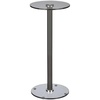 image:imagemDesign Glass Top SideEnd Drink Table  Tall Modern Round Accent Metal Nightstand Furniture for Living Room Dorm Home Office and Bedroom  9 Round  Dark Smoke GrayBlackSmokeBlackSmoke