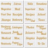 image:imagemDesign Home Organization Labels  Preprinted Label Stickers for Office Storage and Cleaning  Household Organizing for Jars Canisters Containers Bins and Boxes  32 Count  ClearMetallic Gold