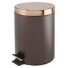 image:imagemDesign Pedal Bin  Metal Waste Bin with Pedal Lid and Plastic Bucket Insert  for Bathroom Kitchen and Office  3 Litre Household Rubbish Bin with Ergonomic Design  BlackBronzeRose Gold