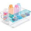 image:imagemDesign Plastic Adjustable Storage Center for Kitchen Cabinet Pantry Refrigerator Countertop  Holds KidsToddlers Bottles Sippy Cups Baby Food Jars  3 Pieces  ClearAqua Blue