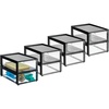 image:imagemDesign Plastic Desk Organizer and Storage Bin wPull Out Drawer  Shallow Stackable Office Storage Container for Office Supplies  Desktop Drawer Organizer  Lumiere Collection  8 Pack BlackClear