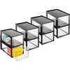 image:imagemDesign Plastic Desk Organizer and Storage Bin wPull Out Drawer  Stackable Office Storage Container for Office Supplies  Desktop Drawer Organizer  Lumiere Collection  8 Pack  BlackClear
