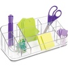 image:imagemDesign Plastic Home Office Storage Organizer Bin  Divided Holder for Cabinet Countertop Desk Workspace  for Gel Pens Colored Pencils Erasers Washi Tape Paper Clips  14 Compartments  Clear