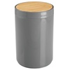 image:imagemDesign Plastic Round Trash Can Small Wastebasket  Garbage Bin Container with SwingClose Lid  Bathroom Garbage Basket  Holds Waste Recycling  13 Gallon  Basa Collection  Charcoal GrayNaturalNaturalCharcoal Grey