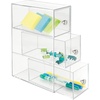 image:imagemDesign Plastic Stackable Desktop Organizer Tower Storage Station with 3 Drawers for Home Office  Holds Pens Sticky Notes Binder Clips Notepads Gel Pens or Erasers  Lumiere Collection  Clear