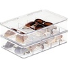 image:imagemDesign Plastic Stackable Eyeglass Case Storage Organizer with Hinged Lid for Unisex Sunglasses Reading Glasses Fashion Eye Wear Protective Glasses 5 Sections Ligne Collection  3 Pack  ClearClear