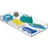 image:imagemDesign Plastic Stackable Office Divided Storage Drawer Organizer Tray for Cabinet Desk Shelf or Closet Organization  Holds Note Pads Pens Tape Staples Scissors Lumiere Collection  Clear