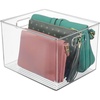 image:imagemDesign Plastic Storage Organizer Container Bin Closet Organization for Hallway Bedroom Linen Coat and Entryway  Holds Clothing Blankets and Accessories Ligne Collection 4 Pack Clear12 x 10 x 8 Pack of 1