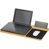 image:imagemDesign Portable Bamboo Wood Lapdesk Table Tray for Laptop with Slots for Phone and Tablet  Left and RightHanded Design for Work Writing Artists Dorm Homework and Crafting  NaturalTan