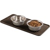 image:imagemDesign Premium Quality Square Pet Food and Water Bowl Feeding Mat for Dogs and Cats Waterproof NonSlip Durable Silicone Placemat  Food Safe  Small Linelle Collection  Espresso BrownEspresso Brown