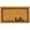 image:imagemDesign Rectangular Coir and Rubber Entryway Welcome Doormat with Natural Fibers for Indoor or Outdoor Use  Decorative Script Hello Design  NaturalBlackNatural Border Hello