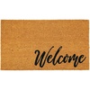 image:imagemDesign Rectangular Coir and Rubber Entryway Welcome Doormat with Natural Fibers for Indoor or Outdoor Use  Decorative Script Hello Design  NaturalBlackNatural Cursive Welcome