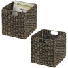 image:imagemDesign Set of 2 Storage Basket  Foldable Water Hyacinth Storage Box  Basket Storage Unit for Storing Clothes Toys or Magazines  Features Wickerwork Pattern  Black