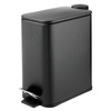 image:imagemDesign Slim Metal Rectangle 13 Gallon5 Liter Trash Can with Step Pedal EasyClose Lid Removable Liner  Narrow Wastebasket Garbage Container Bin for Bathroom Bedroom Kitchen  BlackBlack