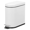 image:imagemDesign Small 26 Gallon10 Liter Stainless Steel Metal Step Trash Can Garbage Bin for Bathroom Bedroom Home Office DShape Trashcan with Foot PedalLid Removable Liner Bucket with Handles BlackWhite