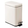 image:imagemDesign Small Modern 13 Gallon Rectangle Metal Lidded Step Trash Can Compact Garbage Bin with Removable Liner Bucket and Handle for Bathroom Kitchen Craft Room Office Garage  BlackCream