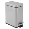 image:imagemDesign Small Modern 13 Gallon Rectangle Metal Lidded Step Trash Can Compact Garbage Bin with Removable Liner Bucket and Handle for Bathroom Kitchen Craft Room Office Garage  BlackGray