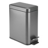 image:imagemDesign Small Modern 13 Gallon Rectangle Metal Lidded Step Trash Can Compact Garbage Bin with Removable Liner Bucket and Handle for Bathroom Kitchen Craft Room Office Garage  BlackGraphite Gray