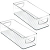 image:imagemDesign Small Plastic Nursery Storage Container Bins with Handles for Organization in Cabinet Closet or Cubby Shelves  Organizer for Baby Food Bibs Formula  Ligne Collection  2 Pack  Clear10 x 4 x 3 Pack of 2