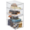 image:imagemDesign Stackable Storage Containers Box with 2 PullOut Drawers  Stacking Plastic Drawer Bins for Closet Organization Linen Coat Bedroom or Entryway Closets  Lumiere Collection  2 Pack  Clear