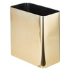 image:imagemDesign Stainless Steel Slim Rectangular Modern Metal 26 Gallon10 Liter Trash Can Wastebasket Garbage Container Bin for Bathroom Bedroom Kitchen Home Office Holds Waste Recycling  Soft BrassSoft Brass