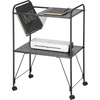 image:imagemDesign Steel 2Tier Rolling Utility Cart with Wire Storage Basket Metal Frame Stand with Fully Rotating Wheels for Kitchen Living Room Office Garage Laundry Room or Bedroom  Matte Black
