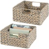 image:imagemDesign Storage Box in Set of 2  Braided Water Hyacinth Basket  Ideal Storage Accessory for Organization in a Shelf  Grey
