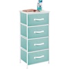 image:imagemDesign Tall Dresser Storage Tower Stand with 4 Removable Fabric Drawers  Steel Frame Wood Top Organizer for Bedroom Entryway Closet  Jane Collection  Turquoise BlueWhite