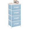 image:imagemDesign Tall Dresser Storage Tower Stand with 4 Removable Fabric Drawers  Steel Frame Wood Top Organizer for Bedroom Entryway Closet  Jane Collection  Carolina BlueWhite