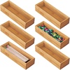 image:imagemDesign Wooden Bamboo Office Drawer Organizer Box Tray Stackable Storage for Drawers Cabinets Shelves Cubby or Desktop Hold Pens Pencils Supplies Echo Collection 6 Pack Natural Wood Finish1