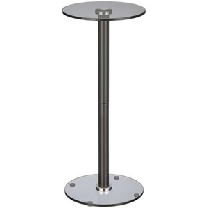 image:imagemDesign Glass Top SideEnd Drink Table  Tall Modern Round Accent Metal Nightstand Furniture for Living Room Dorm Home Office and Bedroom  9 Round  Dark Smoke GrayBlackSmokeBlackSmoke
