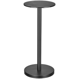 image:imagemDesign Glass Top SideEnd Drink Table  Tall Modern Round Accent Metal Nightstand Furniture for Living Room Dorm Home Office and Bedroom  9 Round  Dark Smoke GrayBlackBlack MarbleBlack