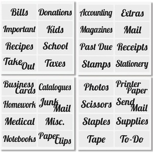 image:imagemDesign Home Organization Labels  Preprinted Label Stickers for Office Storage and Cleaning  Household Organizing for Jars Canisters Containers Bins and Boxes  32 Count  Black