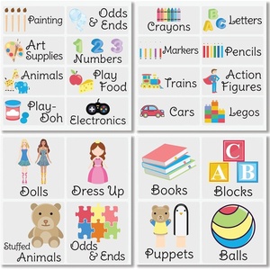 image:imagemDesign Home Organization Labels  Preprinted Label Stickers for Toy and Game Storage and Cleaning  Household Organizing for Jars Canisters Containers Bins and Boxes 24 Count ClearBlackImages