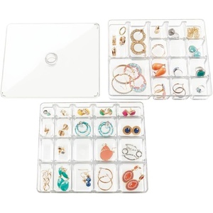 image:imagemDesign Makeup Organiser  Practical Cosmetics Storage Box with 2 Drawers and Shelf Space for Nail Polish Lip Stick Jewellery and More  Ideal Plastic Drawer Storage  TransparentClearClear