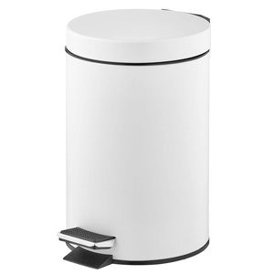 image:imagemDesign Pedal Bin  Metal Waste Bin with Pedal Lid and Plastic Bucket Insert  for Bathroom Kitchen and Office  3 Litre Household Rubbish Bin with Ergonomic Design  BlackWhite