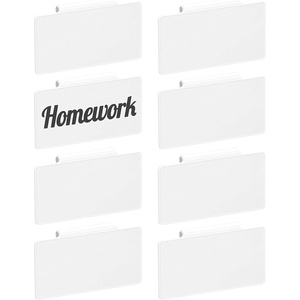 image:imagemDesign Plastic ClipOn Basket and Bin Tags for Home Office Storage Hanging Holders for Cabinets Shelves Desks and Rolling Carts  Set of 8  32 Adhesive Labels  White