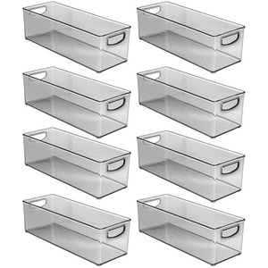 image:imagemDesign Plastic Video Game and DVD Storage Organizer  Game and Movie Disc Holder Bin with Handles for Home Media Console Stand and Closet Shelf  Ligne Collection  8 Pack  Smoke GraySmoke Gray