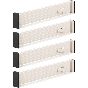 image:imagemDesign Set of 4 Drawer Dividers  Expandable Drawer Organiser Set with Protective Foam Ends  Useful Kitchen Accessories  CreamCream
