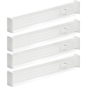 image:imagemDesign Set of 4 Drawer Dividers  Expandable Drawer Organiser Set with Protective Foam Ends  Useful Kitchen Accessories  CreamWhite