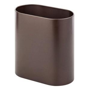 image:imagemDesign Slim PillShaped Metal 198 Gallon7 Liter Recycle Trash Can Wastebasket Garbage Container Bin  Bathroom Kitchen Bedroom Office  Durable Stainless Steel Mirri Collection BlackBronze